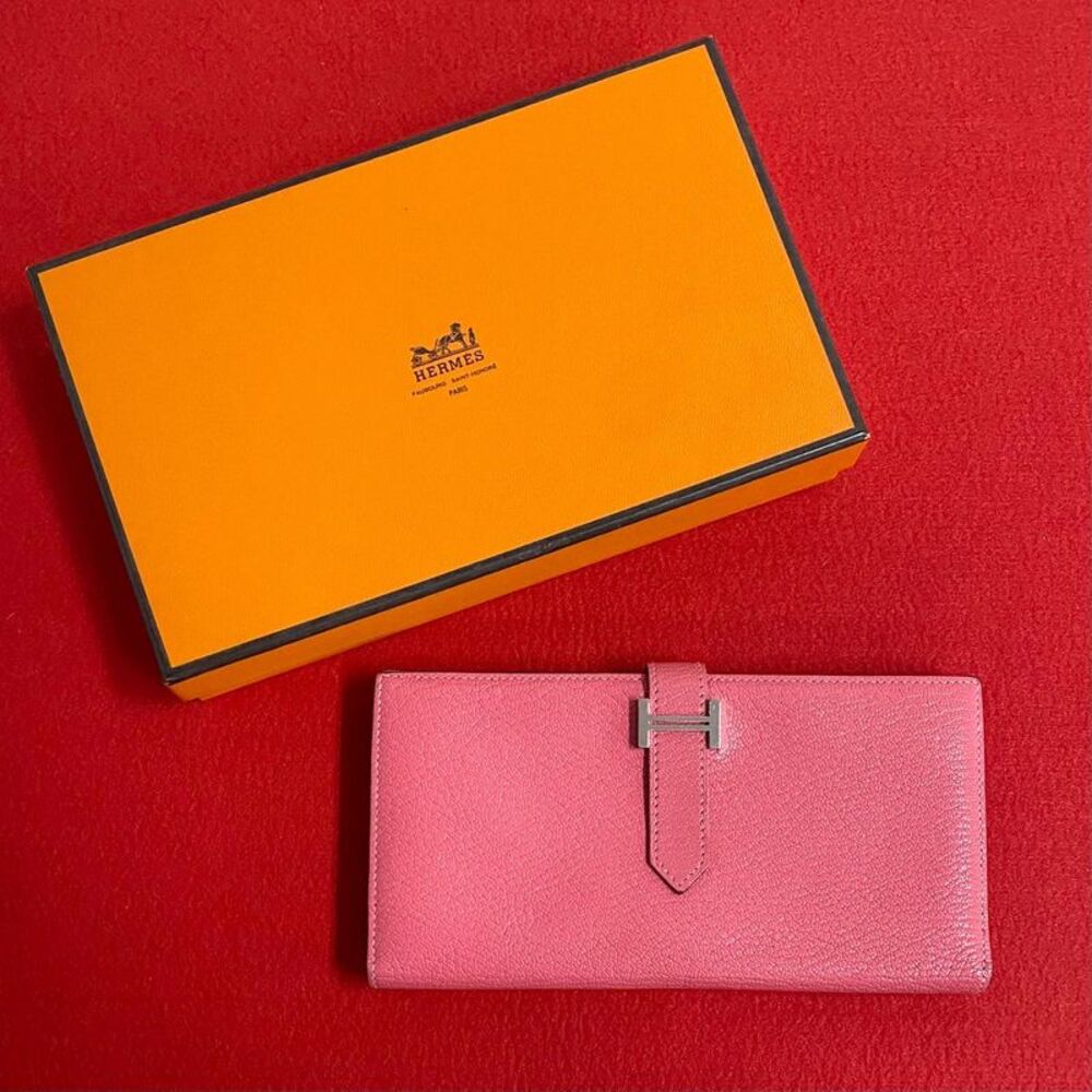 Hermès Béarn Soufflet Chevre Long Wallet